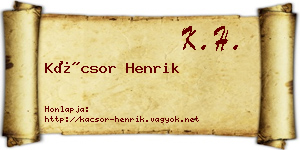 Kácsor Henrik névjegykártya
