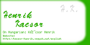 henrik kacsor business card